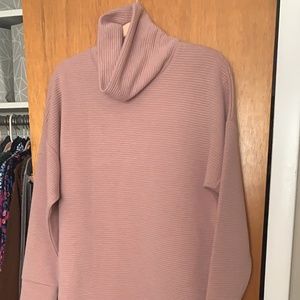 Cowl neck sweatshirt dress